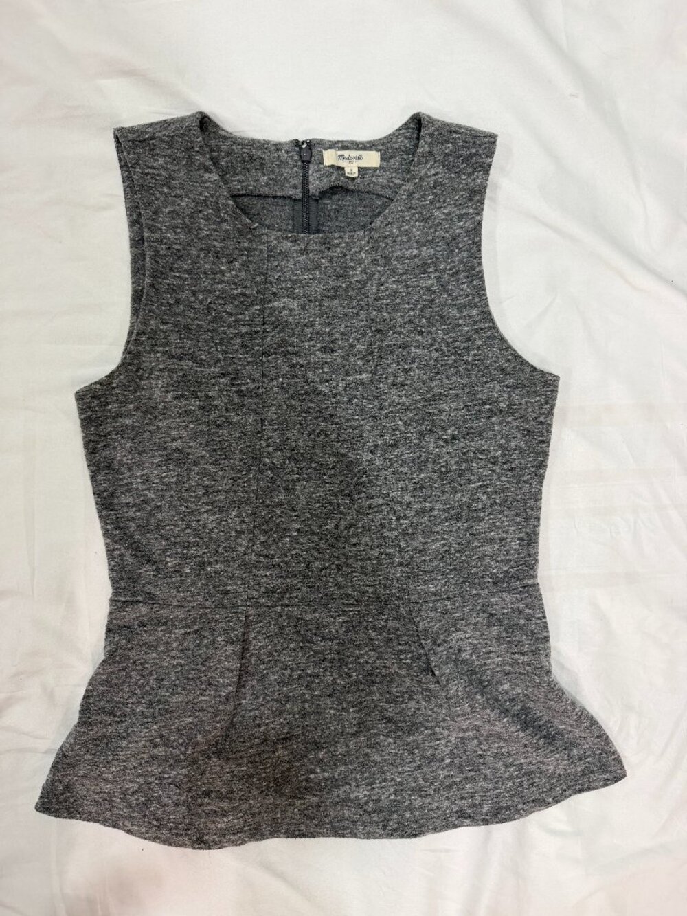 Madewell Heather‎ Gray Peplum Tank Sleeveless Small